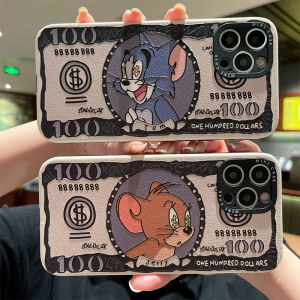 CrashStar Creative Cartoon Banknotes Soft Silk Leather Shockproof Phone Case For iPhone 15 14 Pro Max 13 12 Pro Max 11 Fashion Phone Casing Cover With Full Cover Lens Camera Protection