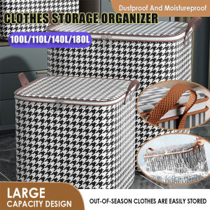 Clothes Storage Organize  Box  For Travel 100L/140L Large-Capacity Organizer Wardrobe organizers Foldable clothes pillow blanket closet underbed storage bag organizer Storage box clothes Quilt storage bag Waterproof and dustproof foldable storage box