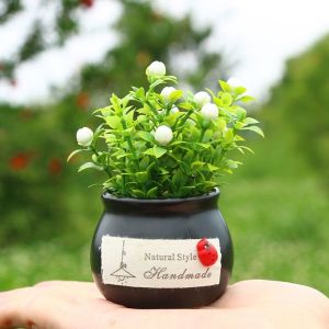 Hiasan Pot Dashboard Mobil/Ornamen Pot Bonsai Tanaman Bunga Pajangan Dekorasi