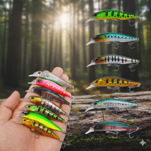8pcs Minnow Fishing Lures Set 7.5cm 5.1g Wobbler Crankbaits Artificial Hard Baits Fishing Tackle for Bass Trout Perch Walleye