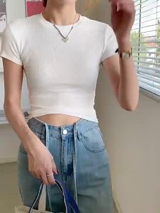 BUY 1 TAKE 1 Basic Plain Double Lining Full Length T-shirt Top Good Quality Slim Fit short sleeve shirt free size XS Small