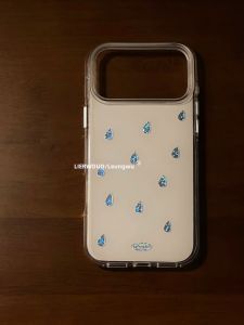 LIANGWU | Gold Blue Raindrop Simple Style iPhone Case