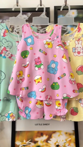 SET 5 Bộ Đồ Tole Cho Bé Gái - Mẫu sát nách xòe size 1-10 cho bé 5-30Kg - Đồ bộ tôn 2 da mềm mát - XOE05