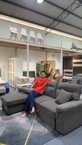 [NEW LAUNCH-Free 2 Pillows] Cassa Mona 3 Seater King Size Sofa L Shape Sofa with Multifunctional Sofa Bed Storage Box