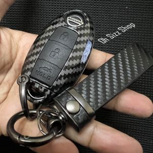 เคสรีโมทรถลายเคฟล่ารีโมทรถ Nissan Kicks 2022 Kevlar ABS / Silicone Push button Guard) Nissan GTR MarchX-TrailNavaraJukeAlmeraNotePulsarLivinaTeanaMuranoTida Smart Key 2 3 และ 4 ปุ่ม Smart Key Nissan 14 Generation แบบ 2 และ 3 ปุ่ม