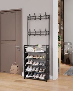 ชั้นวางรองเท้า 4/5 ชั้น ชั้นวางรองเท้าอเนกประสงค์ในบ้าน ชั้นวางของ ที่แขวนผ้า ราวเเขวนเสื้อผ้า