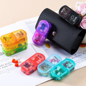 กล่องยาสะดวก 7 วัน แบ่งเป็นกระเป๋าหนังสวยงาม 28 ช่องสำหรับกล่องเก็บยา