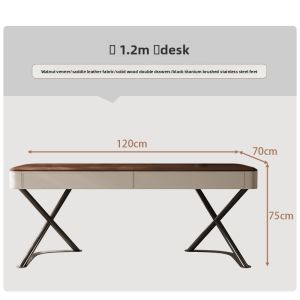 IDEA SPACE | Luxury Modern Italian Style Home Use Desk Saddlery Leather