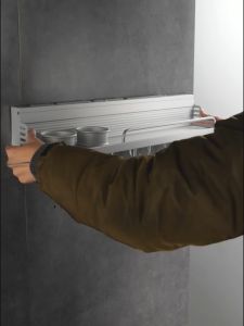 ชั้นวางเครื่องปรุงติดผนัง ที่เก็บของในครัว ไม่ต้องเจาะผนัง ชั้นวางเอนกประสงค์ ประกอบง่าย ไม่เป็นสนิม ใช้งานได้นาน