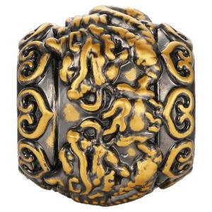 Men Women Pixiu Black Gold Enamel Charm