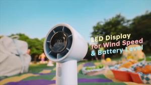 JISULIFE 2025 Kipas Angin Mini Portable Angin Kecil Berkecepatan Tinggi Hemat Energi USB Charge Baterai 5000mAh Tahan 28 Jam 5 Tingkat Pengaturan Angin Kuat Layar LED Pintar Cocok untuk Travel Outdoor Camping dan Makeup