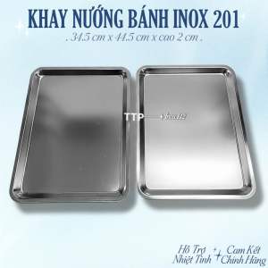 KHAY CHỮ NHẬT INOX / KHAY INOX 35x45 cm DÀY ĐẶT BIỆT/ KHAY BÁNH HQ