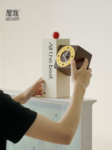 WOZOOM Rotatable Office Desktop Decorative Clocks Living Room Bedroom Acrylic Material Half Handmade Craft Home Decor