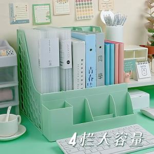 Desktop Organizer File Organizer Rak Buku Sekat Ins Minimalis Meja Belajar Stationary Kit Berkualitas Laci Rak Buku Lucu Unik Box File Rak Penyimpanan Multifungsi Rak Informasi File Multi-layer