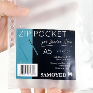 SAMOYED ZPBN-11 Kantong / Zip / Zipper / Ziplock Pocket / Bag for Binder Note / Loose Leaf A5
