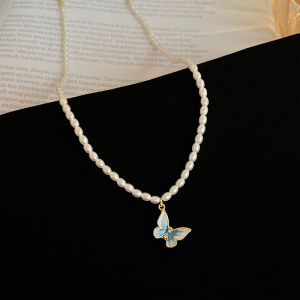 Butterfly Pearl Necklace Womens Clavicle Chain Luxury Minimalist Design High-End Accessory Necklace New 2025 Trendsetter