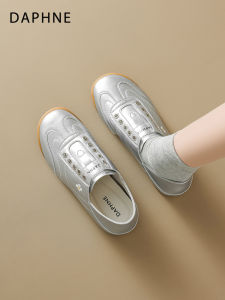 Daphne | Giày Canvas Nữ Tăng Chiều Cao Siêu Nhẹ Mùa Thu Bạc