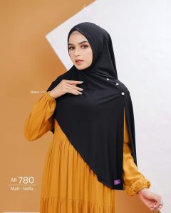 Promo jilbab hijab kerudung segiempat pashmina instan 3 in 1 Jersey melar arrafi AR 780 tanpa jarum non tanpa pet variasi kancing hidup best seller murah terbaru terlaris COD daily simple polos gratis ongkir