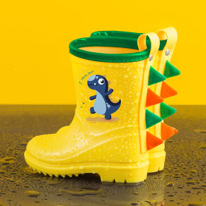 Boys Girls Dinosaur PVC Rain Boots Baby Non-slip Soft Rubber Shoes Kids Lightweight Comfortable Outdoor Casual Water Play Shoes