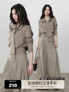 Yuzhi Womens Long Sleeve Shirt Loose Fit Belted Simple Style Slimming Commute Friendly Versatile Polyester Blend Casual Shirt