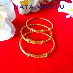 Gelang Putar Anak Lapis Emas 24k Tempahan Tukang