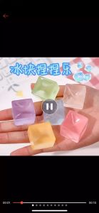 Sanrio 4PCS Creative Ice Cube Soft Elastic Decompression Ice Cube Pinch For Kids Toy Transparent