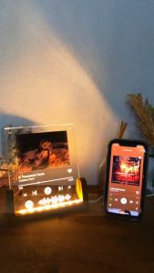 Custom Photo Acrylic Spotify Polaroid + LED Stand | Kado Ulang Tahun Graduation Wedding Anniversary Plakat Wisuda  4.9Personalised gift lampu tidur hias custom foto