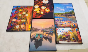 (HÌNH THẬT) Tranh treo tường hội an 12 trang trí decor quán nhà hàng kèm đinh