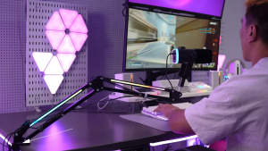 FIFINE AmpliGame AM8PROT Gaming Microphone Kit XLR/USB Dynamic PC Microphone with Boom Arm for Podcast Recording RGB Streaming Mic Set Tap-to-Mute Mix Control Headphone Jack