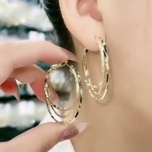 Anting Titanium Korea Bulat Besar 3 Layer Aksesoris Telinga Wanita Anti Karat ANT96 ZIORRA