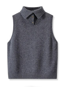 Autumn New Design French Style Loose Knit Vest