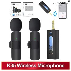KEBETEME ลำโพงอัจฉริยะ 3.5มม. ไมโครโฟนไร้สาย K35 ที่มีเสียงรบกวนอัจฉริยะ