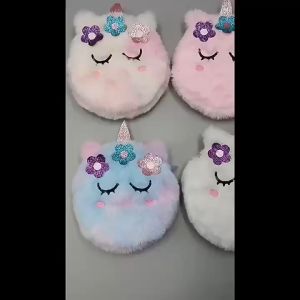 Tas Selempang Anak Bulu Unicorn & Dompet Koin Fashion Impor