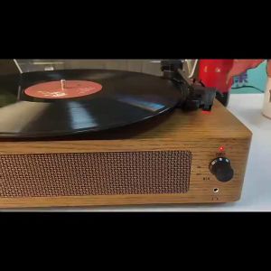 Middix Gramophone Simple retro wood with cover dust proof record player Wireless Bluetooth vinyl record player