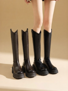 Josiny | Thick Sole Slimming V-Shape Knight Long Boots for Petite
