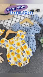 Romper Althea Jumper Anak Bayi Perempuan Free Headband 0-12 Bulan Maybee Oneset