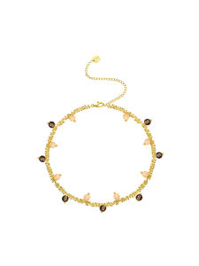 TOGGLER | Interwoven Crystal Gemstone Adjustable Gold Plated Necklace