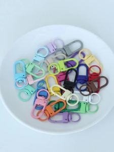 10pcs/lot Colorful Painted Alloy Swivel Snap Lobster Clasp Hooks Keychain Findings DIY Jewelry Bag Charm Making Accessories