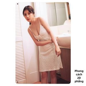 CIFbuy | Tranh Trang Trí Nhà Cửa Hiện Đại Hình Ảnh Người Phụ Nữ Thanh Lịch Trong Phòng Tắm Chất Liệu Thiếc Kim Loại 2D Hình Chữ Nhật Làm Từ Nhôm.
