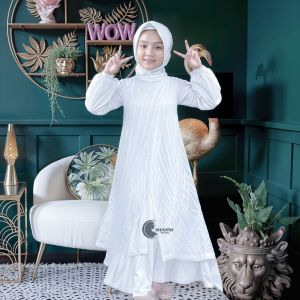 Stelan Gamis Anak Warna Putih 1-10 Tahun Manasik Haji Anak Tk Paud
