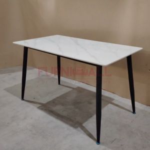 Furnimall Sintered Stone Dining Set Luxury Dining Table + Modern Chair Set Meja Makan Ceramic 岩板餐桌