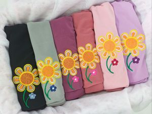 (COD) Zeefa "Kids" Jilbab Anak Hijab Bordir Bunga Matahari Bergo Ruffle Tali Kerudung Stella Premium