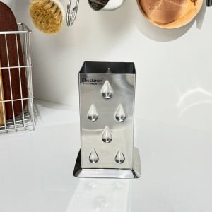 Stainless Steel Square Chopsticks Spoon Draining Storage Box Tube Chockmen18-10 Utensils Organizer Kitchen Accessories