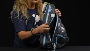 Franklin Official US Open Pickleball Sling Bag – Lightweight Court Carry Bag with Built-in Fence Hook 6 Paddle Capacity