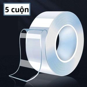 Dày 1mm Băng Keo Trong Suốt Hai Mặt Có Thể Tái Sử Dụng Cuộn Keo PET Chống Thấm Nước Để Trang Trí Nhà Cửa Nhãn Dán Tường Chống Nấm Mốc