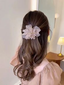 ผ้าชีฟองพริ้วๆ ขนาด 7.5cm กิ๊บติดผม ชีฟอง แฟชั่น ผ้าชีฟองพริ้วๆ "Chiffon Flower Spring" กิ๊บติดผมแบบสปริง ผ้าชีฟองพริ้วๆ