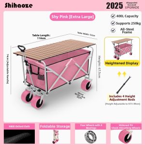 jeagutt | High Quality Pink Folding Cart Portable for Camping Picnic