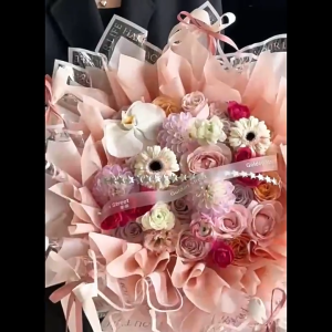 20pcs | Silver Stamping Edged Luxury Flower Wrapping Paper – Waterproof OPP Florist Bouquet Wrapping