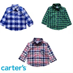 CARTERS Kemeja Bayi dan Anak  Laki-Laki Carters Umur 3 Bulan - 5 Tahun Kotak Kotak Bahan Katun