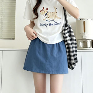 LANMENGYA | Slimming High Waist A-line Anti-Flashing Flax Skirt